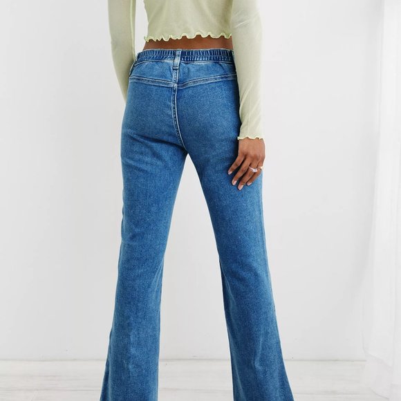 Aerie Pull On Baby Flare Jeans - Size Small (fits size 4 & 6) - Picture 6 of 6